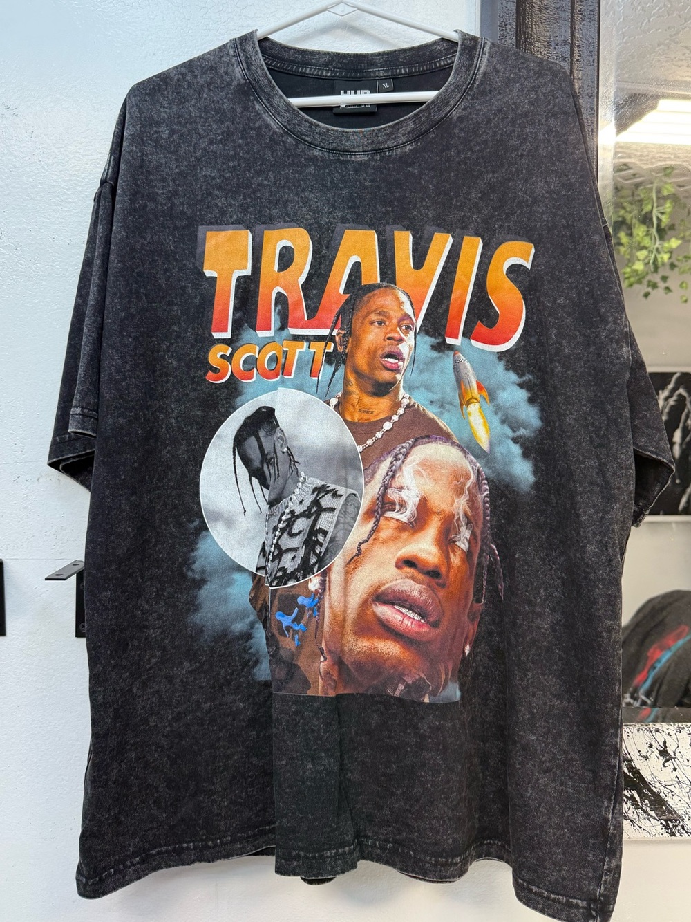 Black Graphic Band Tee - Travis Scott Style